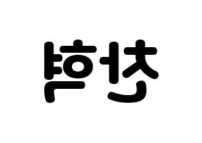 KPOP TOO(티오오、ティーオーオー) 찬 (チャン) 応援ボード・うちわ　韓国語/ハングル文字型紙 左右反転