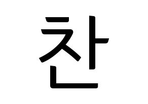 KPOP TOO(티오오、ティーオーオー) 찬 (チャン) コンサート用　応援ボード・うちわ　韓国語/ハングル文字型紙 通常