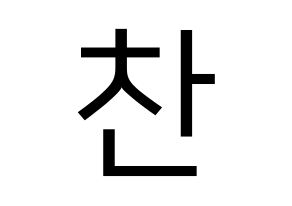 KPOP TOO(티오오、ティーオーオー) 찬 (チャン) プリント用応援ボード型紙、うちわ型紙　韓国語/ハングル文字型紙 通常