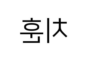 KPOP TOO(티오오、ティーオーオー) 치훈 (チフン) プリント用応援ボード型紙、うちわ型紙　韓国語/ハングル文字型紙 左右反転