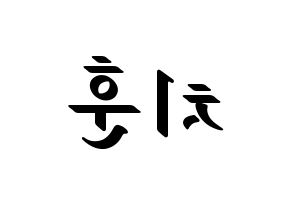 KPOP TOO(티오오、ティーオーオー) 치훈 (チフン) 応援ボード ハングル 型紙  左右反転