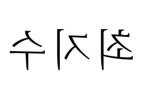 KPOP TOO(티오오、ティーオーオー) 지수 (ジス) 応援ボード・うちわ　韓国語/ハングル文字型紙 左右反転