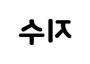 KPOP TOO(티오오、ティーオーオー) 지수 (ジス) 応援ボード・うちわ　韓国語/ハングル文字型紙 左右反転