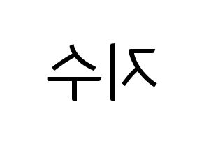 KPOP TOO(티오오、ティーオーオー) 지수 (ジス) コンサート用　応援ボード・うちわ　韓国語/ハングル文字型紙 左右反転