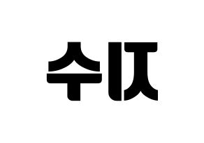 KPOP TOO(티오오、ティーオーオー) 지수 (ジス) コンサート用　応援ボード・うちわ　韓国語/ハングル文字型紙 左右反転