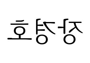 KPOP TOO(티오오、ティーオーオー) 경호 (ギョンホ) 応援ボード・うちわ　韓国語/ハングル文字型紙 左右反転