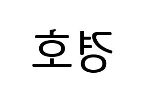 KPOP TOO(티오오、ティーオーオー) 경호 (ギョンホ) プリント用応援ボード型紙、うちわ型紙　韓国語/ハングル文字型紙 左右反転