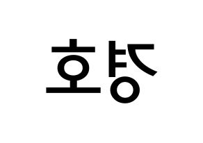 KPOP TOO(티오오、ティーオーオー) 경호 (チャン・ギョンホ, ギョンホ) 無料サイン会用、イベント会用応援ボード型紙 左右反転