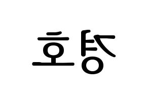 KPOP TOO(티오오、ティーオーオー) 경호 (ギョンホ) プリント用応援ボード型紙、うちわ型紙　韓国語/ハングル文字型紙 左右反転