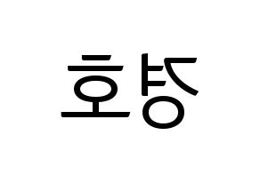 KPOP TOO(티오오、ティーオーオー) 경호 (ギョンホ) コンサート用　応援ボード・うちわ　韓国語/ハングル文字型紙 左右反転