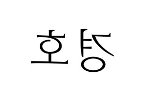 KPOP TOO(티오오、ティーオーオー) 경호 (ギョンホ) 応援ボード・うちわ　韓国語/ハングル文字型紙 左右反転
