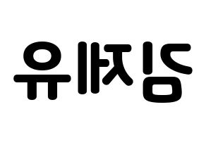 KPOP TOO(티오오、ティーオーオー) 제이유 (ジェイユー) 応援ボード・うちわ　韓国語/ハングル文字型紙 左右反転