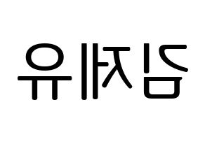 KPOP TOO(티오오、ティーオーオー) 제이유 (ジェイユー) プリント用応援ボード型紙、うちわ型紙　韓国語/ハングル文字型紙 左右反転