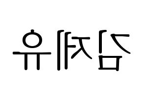 KPOP TOO(티오오、ティーオーオー) 제이유 (ジェイユー) 応援ボード・うちわ　韓国語/ハングル文字型紙 左右反転