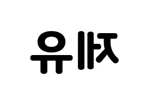 KPOP TOO(티오오、ティーオーオー) 제이유 (ジェイユー) 応援ボード・うちわ　韓国語/ハングル文字型紙 左右反転