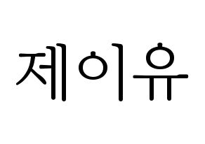 KPOP TOO(티오오、ティーオーオー) 제이유 (ジェイユー) 応援ボード・うちわ　韓国語/ハングル文字型紙 通常