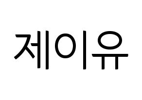 KPOP TOO(티오오、ティーオーオー) 제이유 (ジェイユー) コンサート用　応援ボード・うちわ　韓国語/ハングル文字型紙 通常