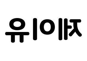 KPOP TOO(티오오、ティーオーオー) 제이유 (ジェイユー) 応援ボード・うちわ　韓国語/ハングル文字型紙 左右反転