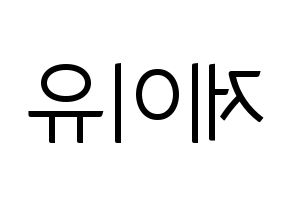 KPOP TOO(티오오、ティーオーオー) 제이유 (ジェイユー) コンサート用　応援ボード・うちわ　韓国語/ハングル文字型紙 左右反転