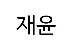 KPOP TOO(티오오、ティーオーオー) 재윤 (ジェユン) コンサート用　応援ボード・うちわ　韓国語/ハングル文字型紙 通常