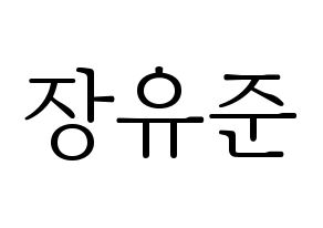 KPOP TRITOPS(트리탑스、トゥリトップス) 장유준 (ユジュン) 応援ボード・うちわ　韓国語/ハングル文字型紙 通常