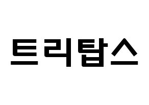 KPOP歌手 TRITOPS(트리탑스、トゥリトップス) 応援ボード型紙、うちわ型紙　韓国語/ハングル文字 通常