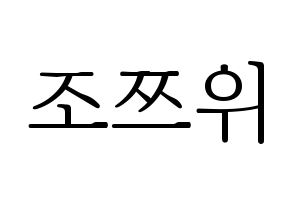 KPOP Twice(트와이스、トゥワイス) 쯔위 (ツウィ) 応援ボード・うちわ　韓国語/ハングル文字型紙 通常