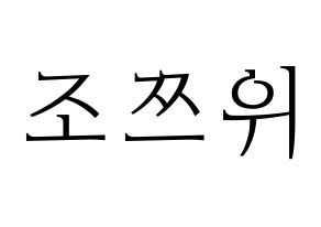 KPOP Twice(트와이스、トゥワイス) 쯔위 (ツウィ) 応援ボード・うちわ　韓国語/ハングル文字型紙 通常