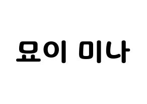 KPOP Twice(트와이스、トゥワイス) 미나 (ミナ) 応援ボード・うちわ　韓国語/ハングル文字型紙 通常