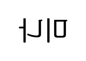 KPOP Twice(트와이스、トゥワイス) 미나 (ミナ) プリント用応援ボード型紙、うちわ型紙　韓国語/ハングル文字型紙 左右反転
