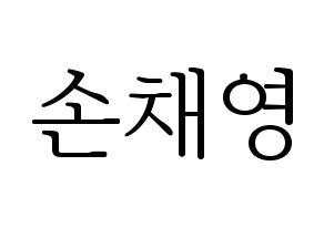 KPOP Twice(트와이스、トゥワイス) 채영 (チェヨン) 応援ボード・うちわ　韓国語/ハングル文字型紙 通常