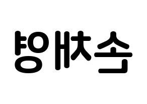 KPOP Twice(트와이스、トゥワイス) 채영 (ソン・チェヨン, チェヨン) k-pop アイドル名前　ボード 言葉 左右反転