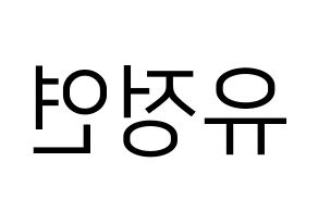KPOP Twice(트와이스、トゥワイス) 정연 (ジョンヨン) プリント用応援ボード型紙、うちわ型紙　韓国語/ハングル文字型紙 左右反転