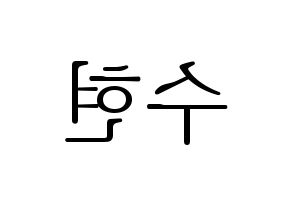 KPOP U-KISS(유키스、ユー・キス) 수현 (スヒョン) 応援ボード・うちわ　韓国語/ハングル文字型紙 左右反転