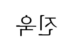 KPOP UP10TION(업텐션、アップテンション) 진후 (ジヌ) 応援ボード・うちわ　韓国語/ハングル文字型紙 左右反転