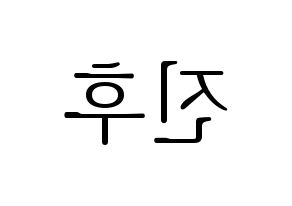 KPOP UP10TION(업텐션、アップテンション) 진후 (ジヌ) 応援ボード・うちわ　韓国語/ハングル文字型紙 左右反転
