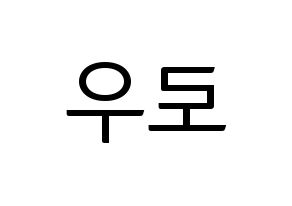 KPOP VAV(브이에이브이、ブイエイブイ) 로우 (ロウ) コンサート用　応援ボード・うちわ　韓国語/ハングル文字型紙 左右反転