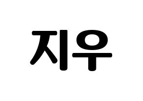 KPOP VAV(브이에이브이、ブイエイブイ) 지우 (ジウ) コンサート用　応援ボード・うちわ　韓国語/ハングル文字型紙 通常