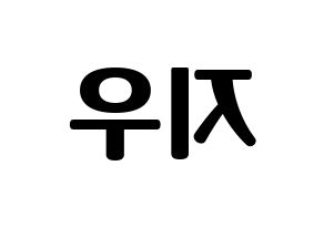 KPOP VAV(브이에이브이、ブイエイブイ) 지우 (ジウ) コンサート用　応援ボード・うちわ　韓国語/ハングル文字型紙 左右反転