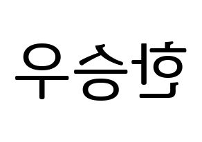 KPOP VICTON(빅톤、ビクトン) 한승우 (ハン・スンウ) プリント用応援ボード型紙、うちわ型紙　韓国語/ハングル文字型紙 左右反転