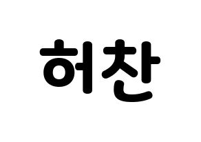 KPOP VICTON(빅톤、ビクトン) 허찬 (ホチャン) 応援ボード・うちわ　韓国語/ハングル文字型紙 通常