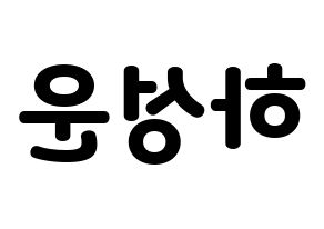 KPOP Wanna One(워너원、ワナワン) 하성운 (ハ・ソンウン) 応援ボード・うちわ　韓国語/ハングル文字型紙 左右反転