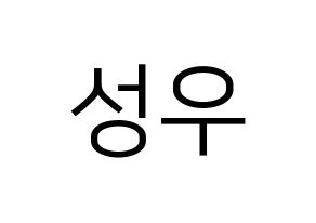 KPOP Wanna One(워너원、ワナワン) 옹성우 (オン・ソンウ) プリント用応援ボード型紙、うちわ型紙　韓国語/ハングル文字型紙 通常