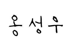 KPOP Wanna One(워너원、ワナワン) 옹성우 (オン・ソンウ) 応援ボード ハングル 型紙  通常