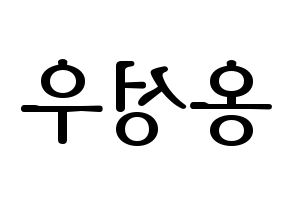 KPOP Wanna One(워너원、ワナワン) 옹성우 (オン・ソンウ) プリント用応援ボード型紙、うちわ型紙　韓国語/ハングル文字型紙 左右反転