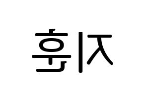 KPOP Wanna One(워너원、ワナワン) 박지훈 (パク・ジフン) プリント用応援ボード型紙、うちわ型紙　韓国語/ハングル文字型紙 左右反転
