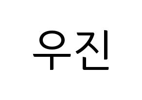 KPOP Wanna One(워너원、ワナワン) 박우진 (パク・ウジン) コンサート用　応援ボード・うちわ　韓国語/ハングル文字型紙 通常
