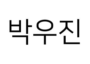 KPOP Wanna One(워너원、ワナワン) 박우진 (パク・ウジン) プリント用応援ボード型紙、うちわ型紙　韓国語/ハングル文字型紙 通常