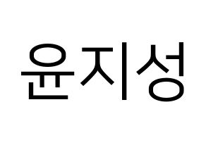 KPOP Wanna One(워너원、ワナワン) 윤지성 (ユン・ジソン) プリント用応援ボード型紙、うちわ型紙　韓国語/ハングル文字型紙 通常