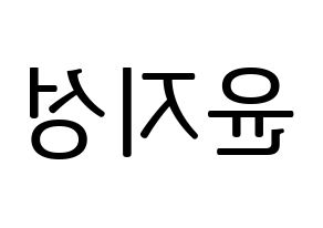 KPOP Wanna One(워너원、ワナワン) 윤지성 (ユン・ジソン) プリント用応援ボード型紙、うちわ型紙　韓国語/ハングル文字型紙 左右反転